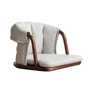 方迪实木榻榻米茶椅黑胡桃新中式禅意矮圈椅客厅软包靠背打坐禅椅