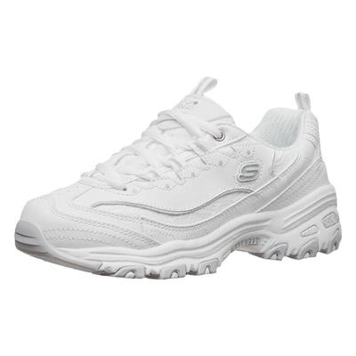 斯凯奇女鞋蕾丝透气小白鞋老爹鞋