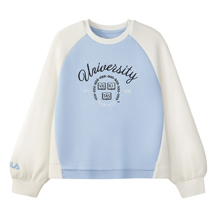 FILA X HARVARD哈佛联名童装卫衣2025年秋季新款女中大童休闲上衣