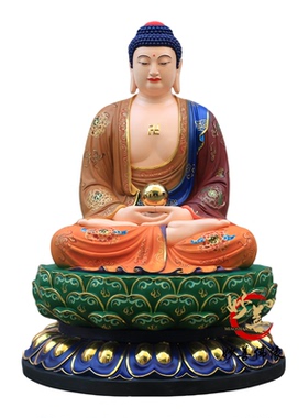 贴金彩绘玻璃钢树脂药师佛