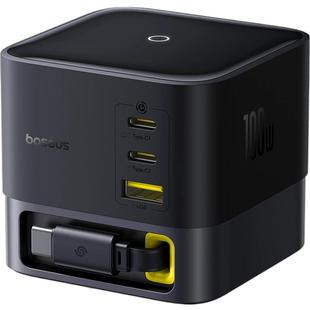 倍思Nomos伸缩线氮化镓100W多口充电器桌面充电站PD快充头适用苹果17华为小米iPhone16手机Macbook笔记本电脑