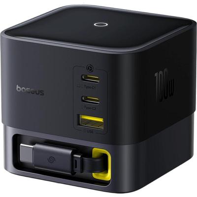 倍思100W桌面充电站自带伸缩线