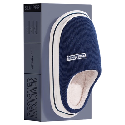 抗菌防臭加绒保暖厚底防滑棉拖鞋