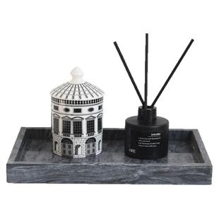 天然大理石托盘摆件样板间家居香薰蜡烛长方形卫浴室置物盘收纳盘