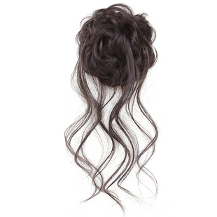 千金感龙须花苞丸子头假发慵懒高扎抽丝发圈盘发神器蓬松增发发包