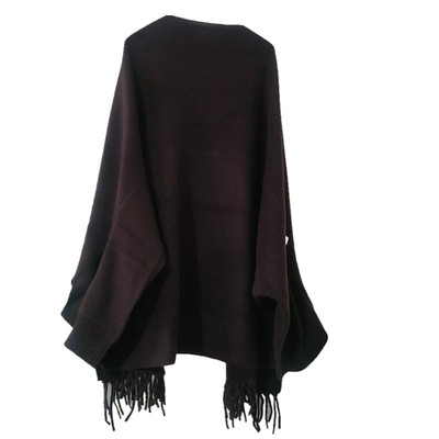 100%纯羊毛大披肩女流苏开衫