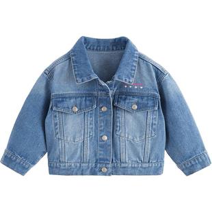 【商场同款】马克珍妮女童爱心印花软牛仔外套儿童春秋夹克241358