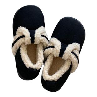 细细条 冬季加绒保暖防滑平底包跟棉鞋女韩版复古时尚亲子勃肯鞋