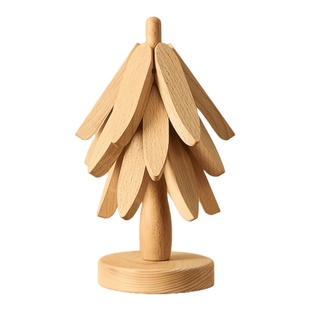 隔热垫餐桌摆件实木一棵树高颜值隔热垫小树隔热垫创意折叠餐盘树