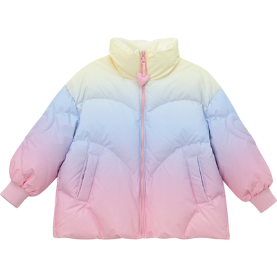 彩虹渐变90白鸭绒羽绒服