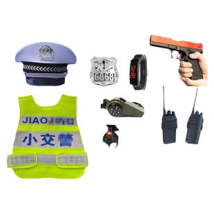 幼儿园警察服装儿童角色扮演小交通警服 反光马甲消防员玩具套装
