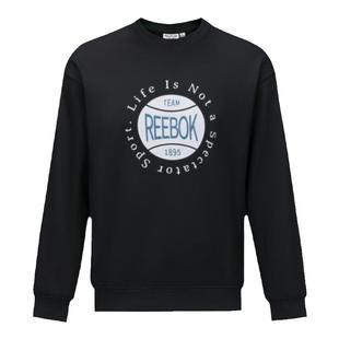 Reebok锐步官方26新品男女同款时尚篮球元素图案圆领套头卫衣