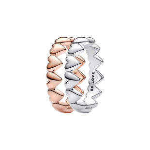 Pandora潘多拉心之环戒指金色爱心立体设计情侣礼物