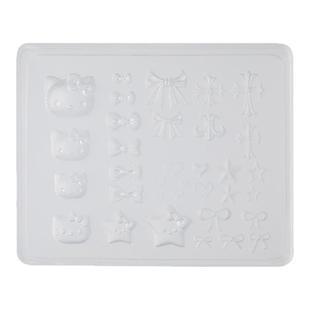 美甲KT猫硅胶模具3D立体浮雕蝴蝶结磨具可爱卡通雕花图案指甲装饰