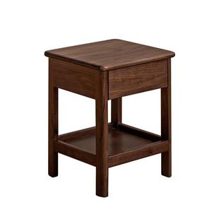 方迪黑胡桃床头柜全实木客厅简易边几卧室床边收纳柜小户型边柜