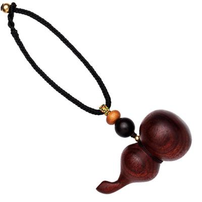 紫檀木葫芦车载后视镜挂件保平安