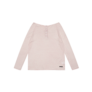 F383 美式复古高级感条纹撞色防晒长袖上衣女显瘦薄款辣妹打底衫