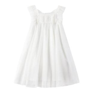 女童白色连衣裙仙气可爱甜美无袖公主裙中大童洋气仙女蝴蝶网纱裙