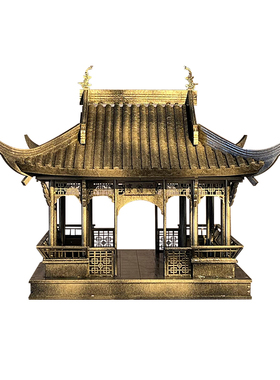 摆设木质拼接古建筑亭子大堂摆件