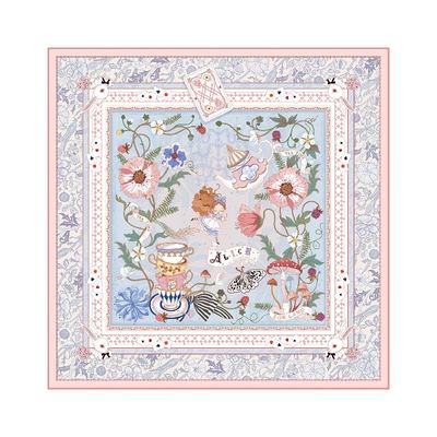 粉色大方巾桑蚕丝真丝春季爱丽丝