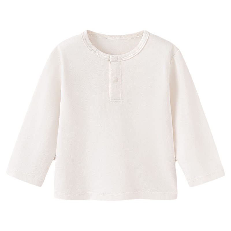 babylove婴幼儿上衣春秋儿童纯棉长袖t恤纯色打底衫男女宝宝衣服