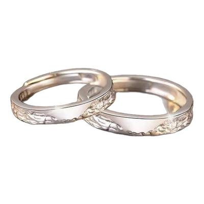 S999足银纯银情侣戒指
