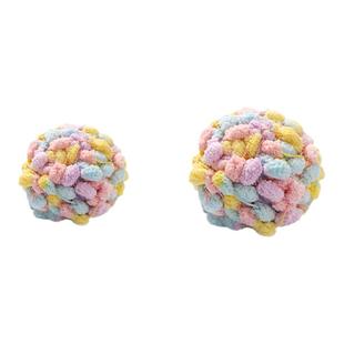 大球球线编织盖毯毛毯手工diy毛毛球团手织被子地毯毛线沙发坐垫