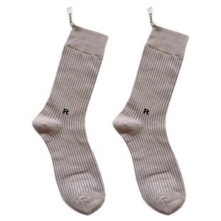 韩国东大门袜子女2026新款爆款糖果色R字母韩国吸汗四季棉堆堆袜