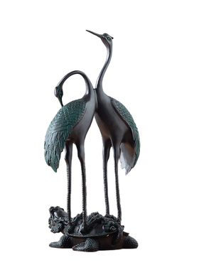 铜龟鹤摆件家居装饰工艺品仙鹤摆件龟鹤祝寿贺礼送老人礼品礼物