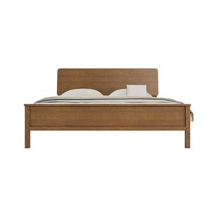 曲美家居床 中古风实木床双人床家用小户型简约卧室床 木屿实木床