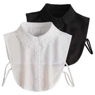 假领子百搭假衣领秋冬毛衣装饰衬衣领内搭打底蕾丝雪纺棉布娃娃领