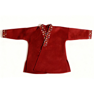 毛小姐 原创秋冬70羊毛明制交领汉服大衣 红色葫芦纹男女亲子年服