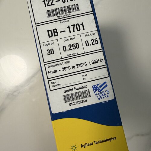议价全新安捷伦DB-1701气相色谱柱122-0732 30m 0.250厚度0.25微