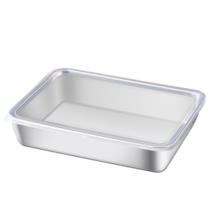 加厚不锈钢保鲜盒食品级方盘带盖长方形冷冻分装盒子摆摊专用方盒