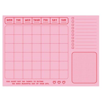 BlankLabel粉色月计划表Monthly行程记录打卡日记健康管理