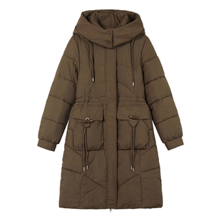 女士中长款棉衣冬季2026年新款洋气妈妈收腰显瘦保暖羽绒棉袄外套