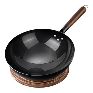 梦创铁锅炒菜锅老式章丘炒锅已开锅无涂层家用不粘锅燃气灶专用