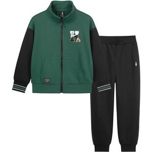 暇步士童装男童套装25秋新品大童新年款宽松外套儿童学院运动长裤