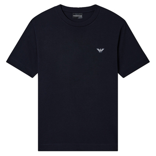 Armani/阿玛尼EA 男士刺绣鹰标纯棉圆领短袖T恤 EM005396 AF13715