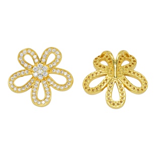 美菲品牌18k金格桑花吊坠轻奢时尚高级感DIY配件不脱模【WT0556】