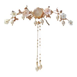 青雀记原创明制古风汉服发冠步摇流苏古装头饰女头冠小钗子花袭人