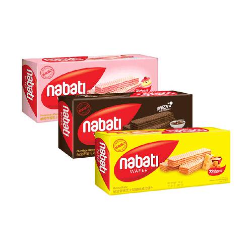 丽芝士纳宝帝进口奶酪/巧克力/草莓芝士蛋糕味威化饼干儿童零食