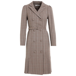 2025新款格纹西装连衣裙女秋冬时髦通勤职业OL中长款高级感西服裙