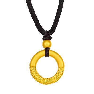 情侣挂绳金色吊坠毛衣链