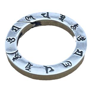 s925纯银六字真言圆圈弹簧扣复古万能扣头做旧泰银连接扣DIY配件