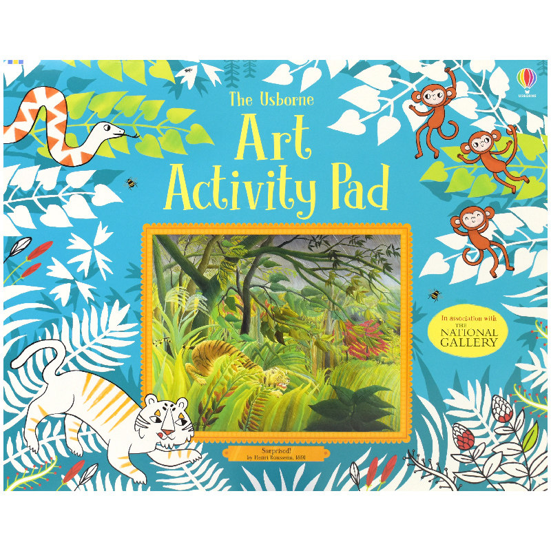 Art Activity Pad 尤斯伯恩 超大艺术画板 活动书 英文原版进口图书 儿童英语绘画艺术启蒙解谜益智 名家经典美术作品赏析梵高莫奈