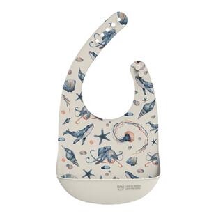 英国Qlittle宝宝吃饭围兜儿童辅食饭兜婴儿口水围嘴超软硅胶防水