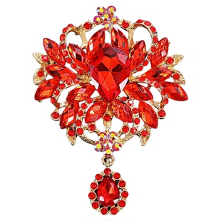 国风喜庆红色胸针男女精致复古高档新年服装配饰别针婚庆礼服胸花