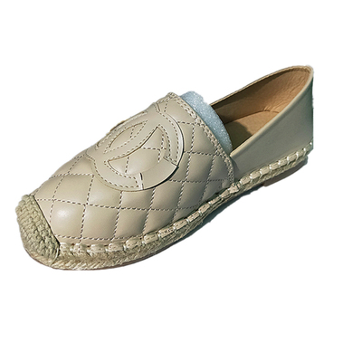 乐福鞋2021百搭车线懒人草编厚底