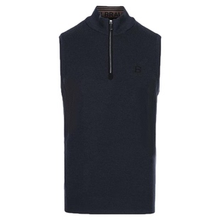BRAUN BUFFEL/布兰施商务男士半拉链毛背心羊毛混纺马甲无袖毛衣
